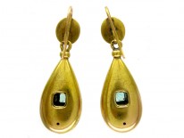 Emerald & Diamond Victorian 18ct Gold Earrings