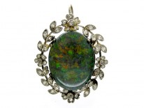 Black Opal Diamond Edwardian Pendant