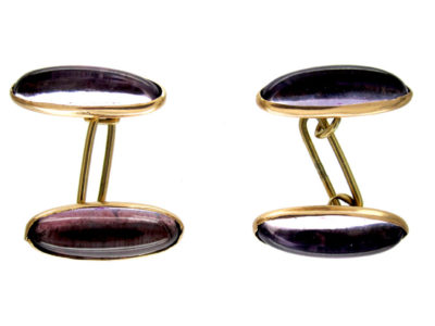 Amethyst Long Oval Cufflinks