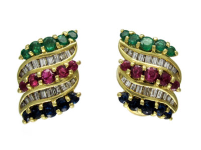 Multi Gemstone 18ct Earrings
