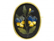 Pietra Dura Flower Brooch