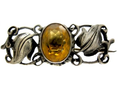 Theodor Fahrner Citrine Silver Brooch