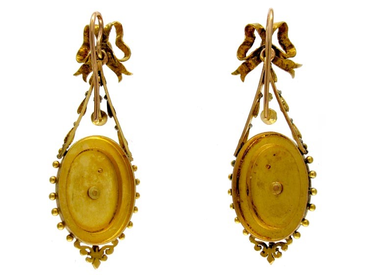 French 3 Colour Gold Earrings