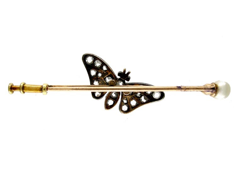 Rose Diamond Butterfly Brooch