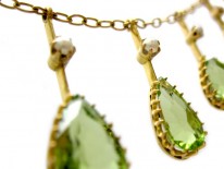 Peridot & Natural Pearl Drops Necklace