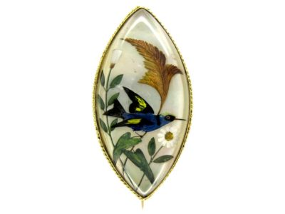 Carved Reverse Rock Crystal Brooch