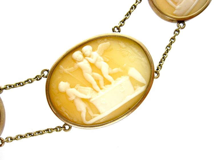 Classical Regency Shell Cameo Necklace