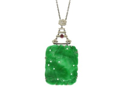 Jade 18ct White Gold Pendant
