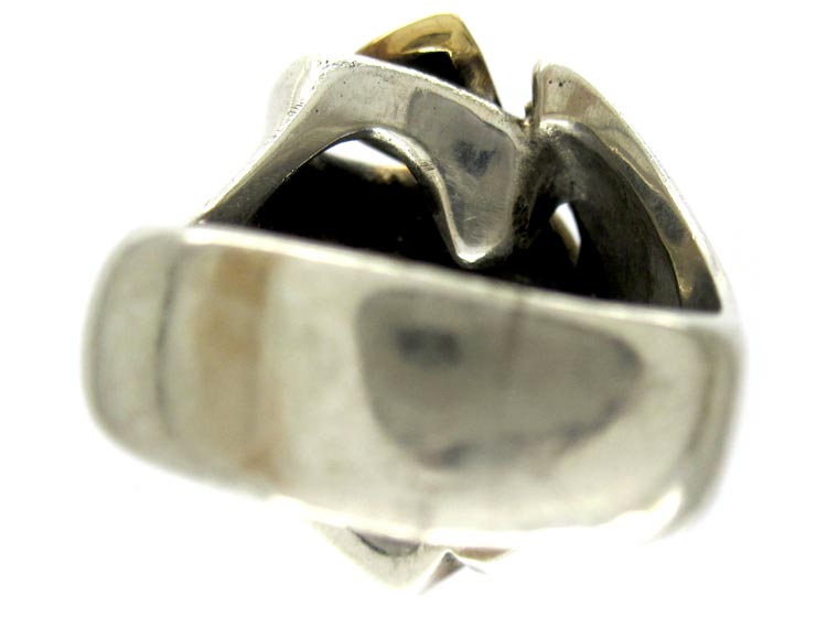 Silver & Gold Ring (396B) | The Antique Jewellery Company