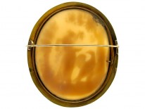 18ct Gold Shell Cameo of Lady & Eagle (Hebe and Zeus)