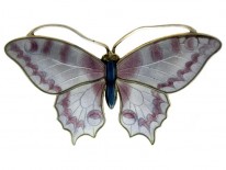 Silver Enamel Butterfly Brooch