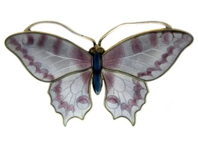 Silver Enamel Butterfly Brooch