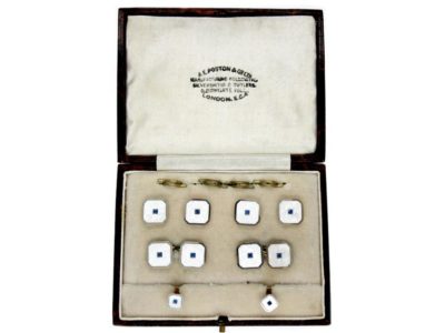 Art Deco Cufflinks & Studs Set in Original Case