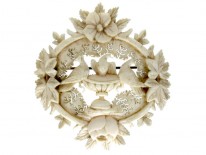 Carved Ivory Doves of Pliny Brooch