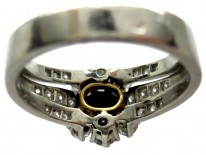 French Sapphire & Diamond Art Deco Ring