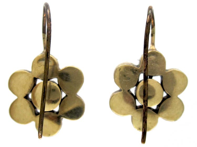 Georgian Flower Garnet Earrings