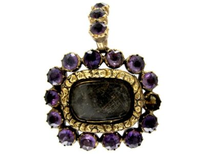 Georgian Gold & Amethyst Set Pendant Brooch