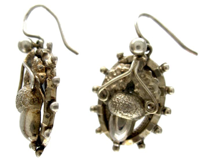 Acorn Silver Victorian Earrings
