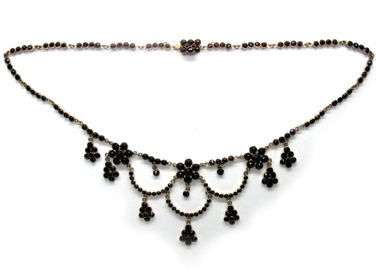 Bohemian Garnet Art Nouveau Necklace