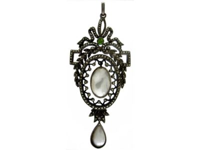 Edwardian Marcasite & Blister Pearl Pendant
