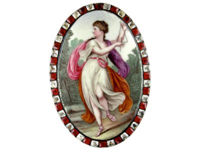 Georgian Plaque of a Grecian Muse Cavorting in an Elysian Field