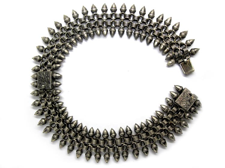 Pair of Silver Victorian Acorn Design Bracelets