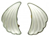 White Enamel Silver Gilt Earrings