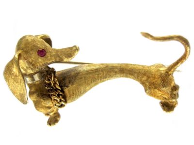 Dachshund Dog Brooch