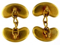 Kidney Bean 15ct Gold Cufflinks