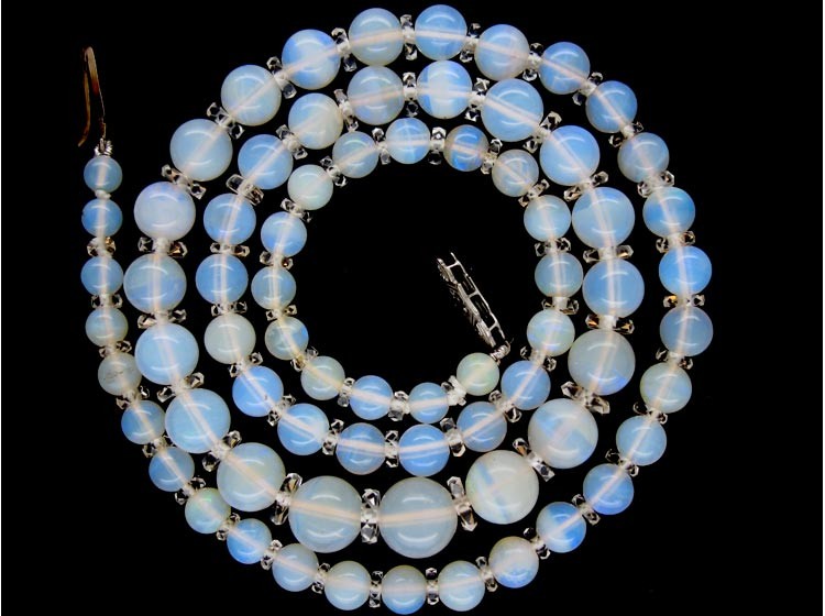 Graduated Opal Bead Necklace