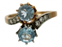 Aquamarine, Diamond Twist Ring