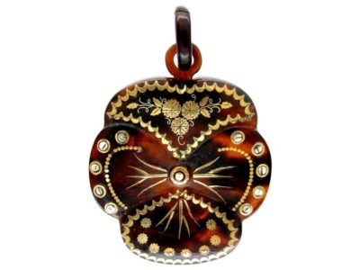 Tortoishelle Pique Pansy Pendant