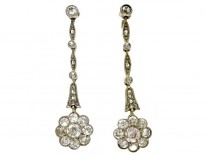 Diamond Drop Cluster Earrings