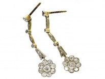 Diamond Drop Cluster Earrings