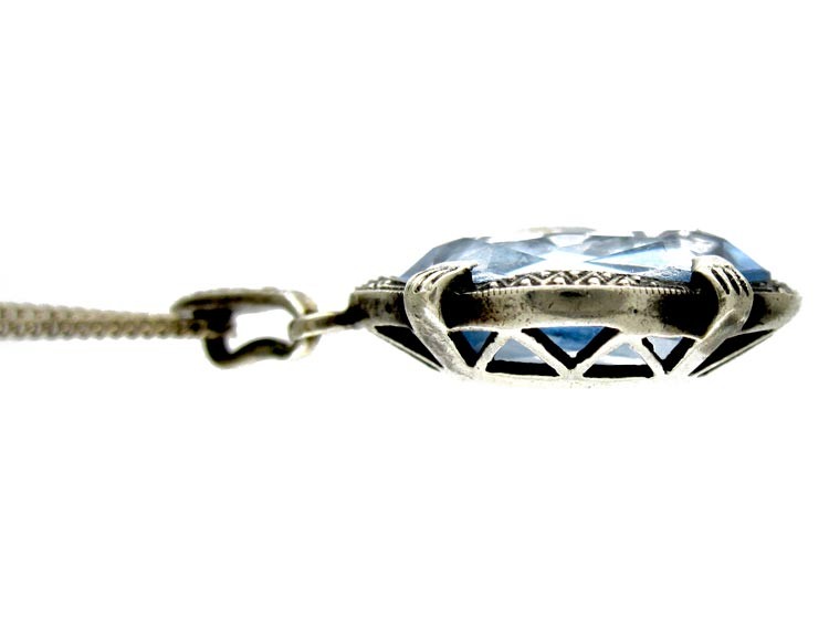 Silver & Blue Paste Pendant