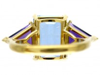 Blue Topaz & Amethyst Ring
