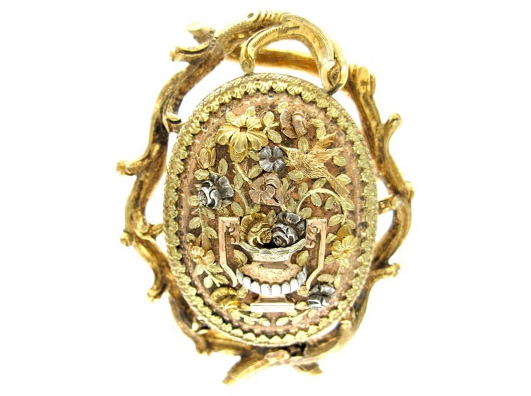 French 4 Colour Gold Brooch
