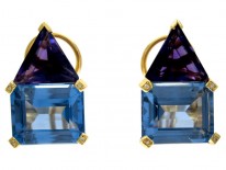 Blue Topaz & Amethyst Earrings