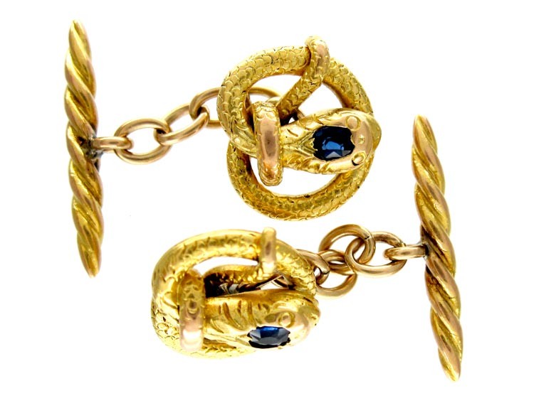 Snake 14ct Gold Austrian Cufflinks