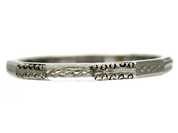 Platinum Art Deco Wedding Ring (528B) | The Antique Jewellery Company
