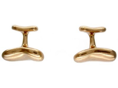 Tiffany & Co. Gold Kidney Bean Cufflinks