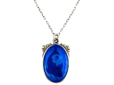 Charles Horner Blue Enamel Fish Pendant