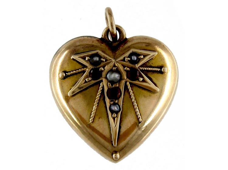 Gold & Pearl Heart Pendant