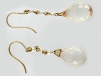 Edwardian Natural Pearl & Citrine Earrings