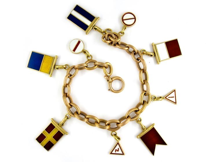 Gold Yachting Charm Bracelet