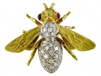 Gold & Diamond Bug Brooch