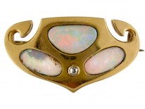 Liberty & Co. Art Nouveau Opal Brooch