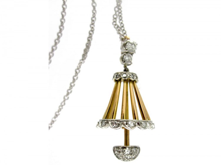 1950s Parasol Diamond-Set Pendant