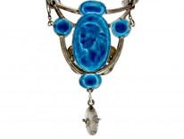 Art Nouveau Silver & Enamel Necklace attributed to Bertha Lang Goff