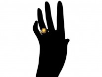 18ct Gold Georgian Foiled Citrine Ring